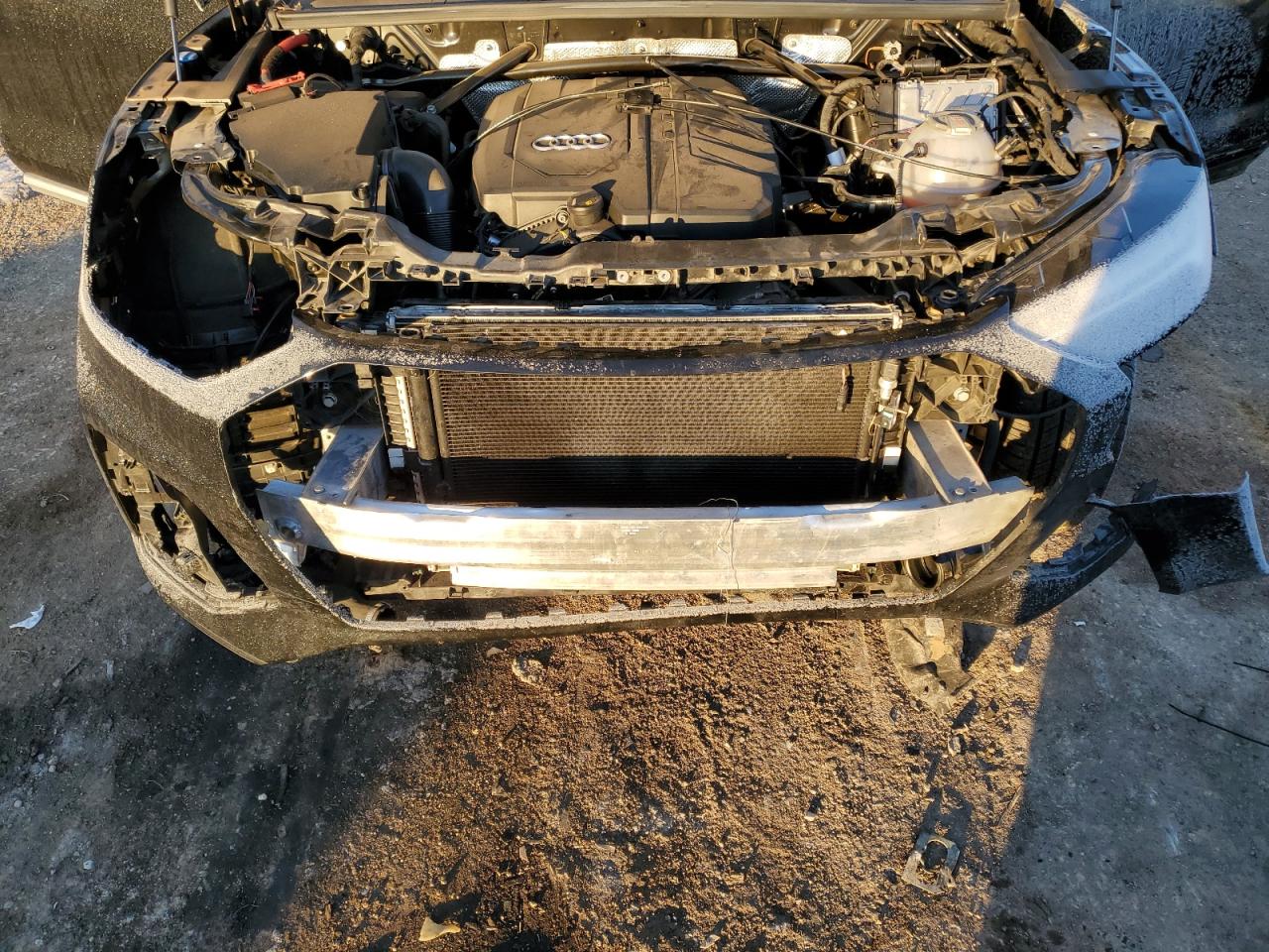 2021 Audi Q5 VIN WA1BAAFY5M2127307 Copart auction photo, front end / side damage thumbnail 12