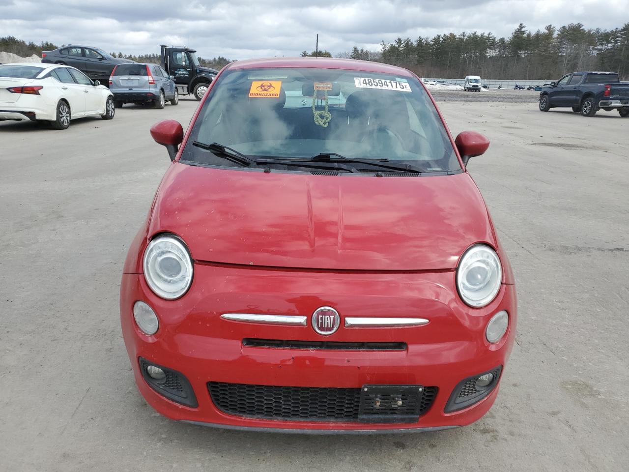 2013 Fiat 500 VIN 3C3CFFBR7DT697612 Copart auction photo, undercarriage / side damage thumbnail 5