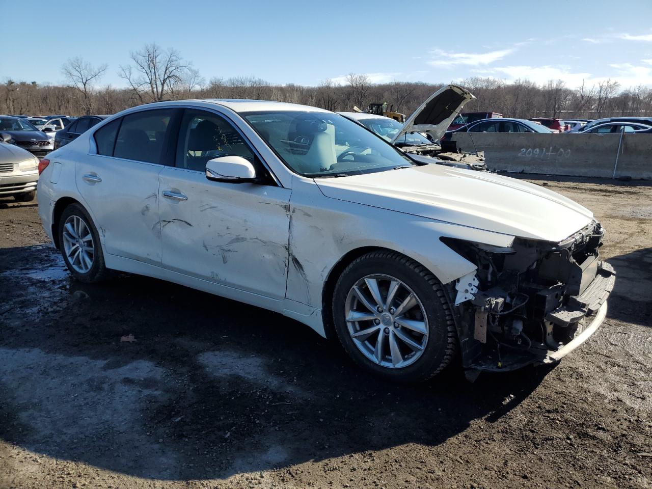 2016 Infiniti Q50 VIN JN1EV7AR1GM345654 Copart auction photo, front end / side damage thumbnail 4