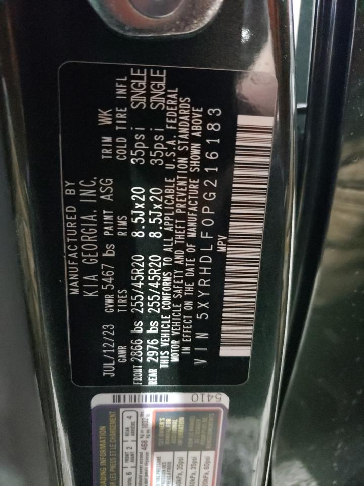 2023 KIA Sorento VIN 5XYRHDLF0PG216183 Copart auction photo, side / rear end damage thumbnail 13