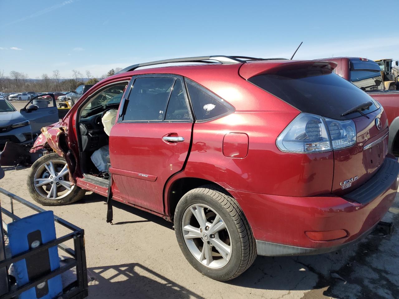2008 Lexus RX VIN JTJHW31U082071250 Copart auction photo, side / front end damage thumbnail 2