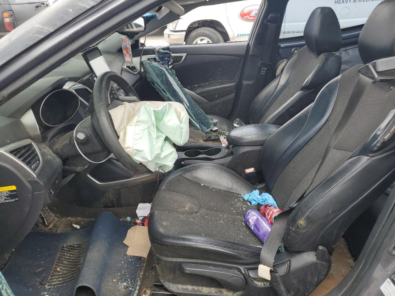 2012 Hyundai Veloster VIN KMHTC6AD2CU043871 Copart auction photo, rollover damage thumbnail 7
