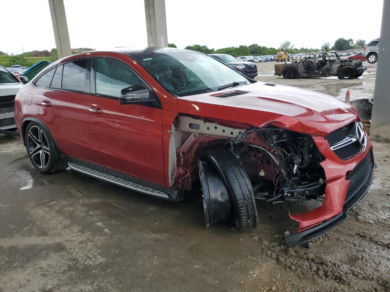2019 Mercedes-Benz GLE VIN 4JGED6EB4KA134929 Copart auction photo, front end / undercarriage damage thumbnail 4