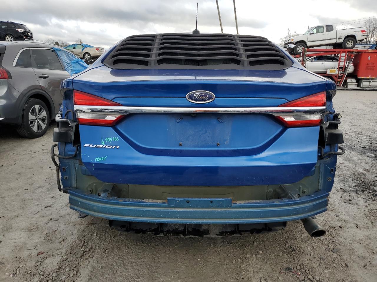 2017 Ford Fusion VIN 3FA6P0G72HR104130 Copart auction photo, front end / rear end damage thumbnail 6