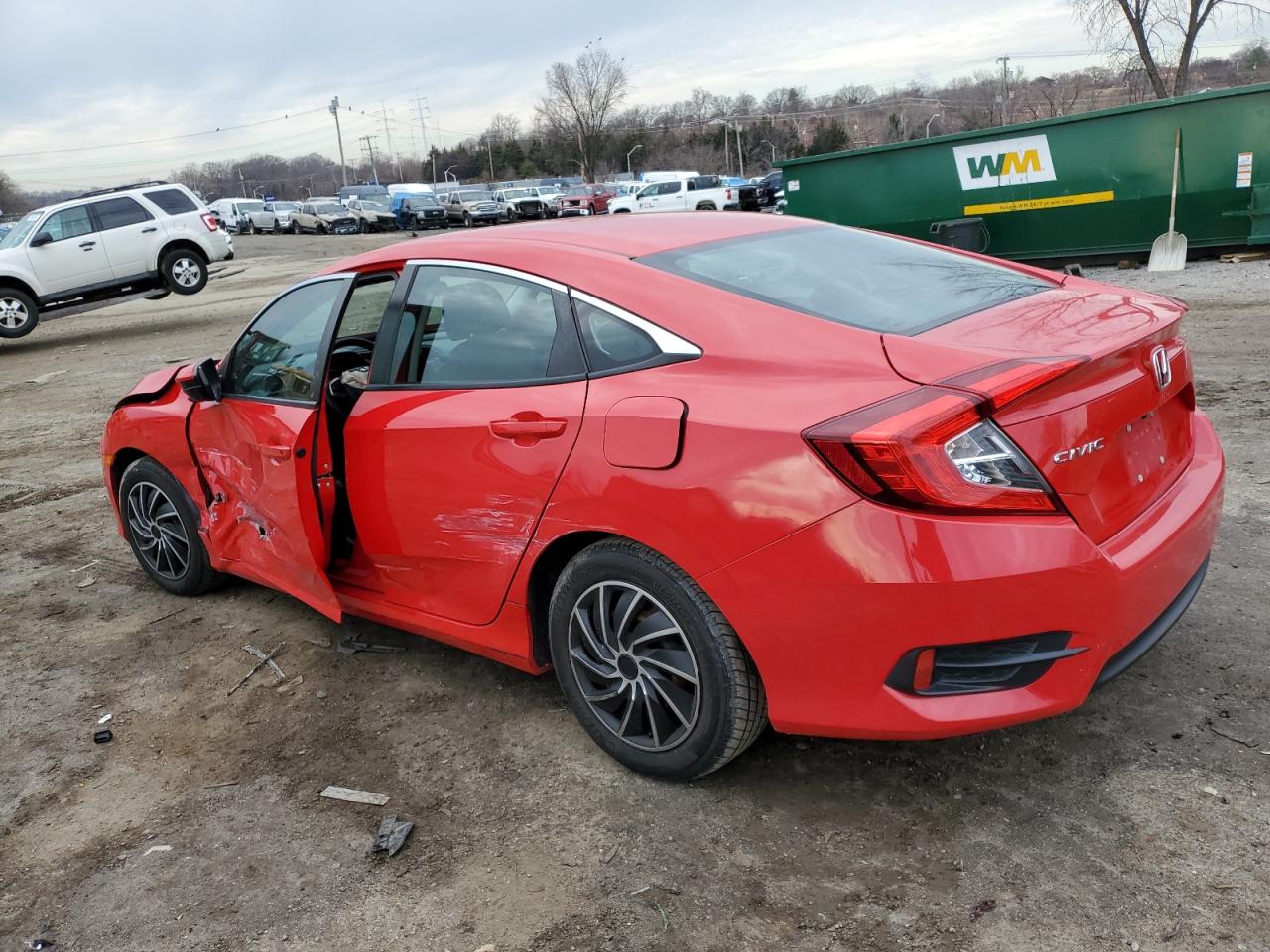 2017 Honda Civic VIN 2HGFC2F57HH534766 Copart auction photo, front end / side damage thumbnail 2