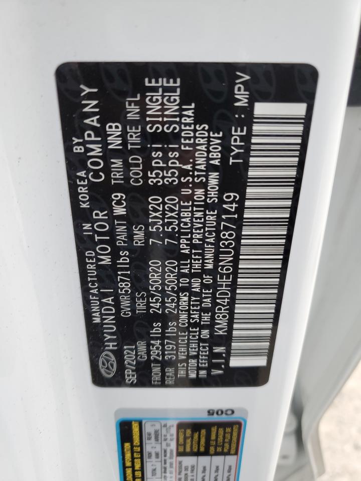 2022 Hyundai Palisade VIN KM8R4DHE6NU387149 Copart auction photo, vandalism / front end damage thumbnail 13