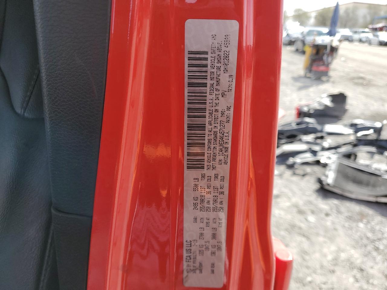2019 Jeep Wrangler VIN 1C4HJXEG4KW571277 Copart auction photo, front end damage thumbnail 16