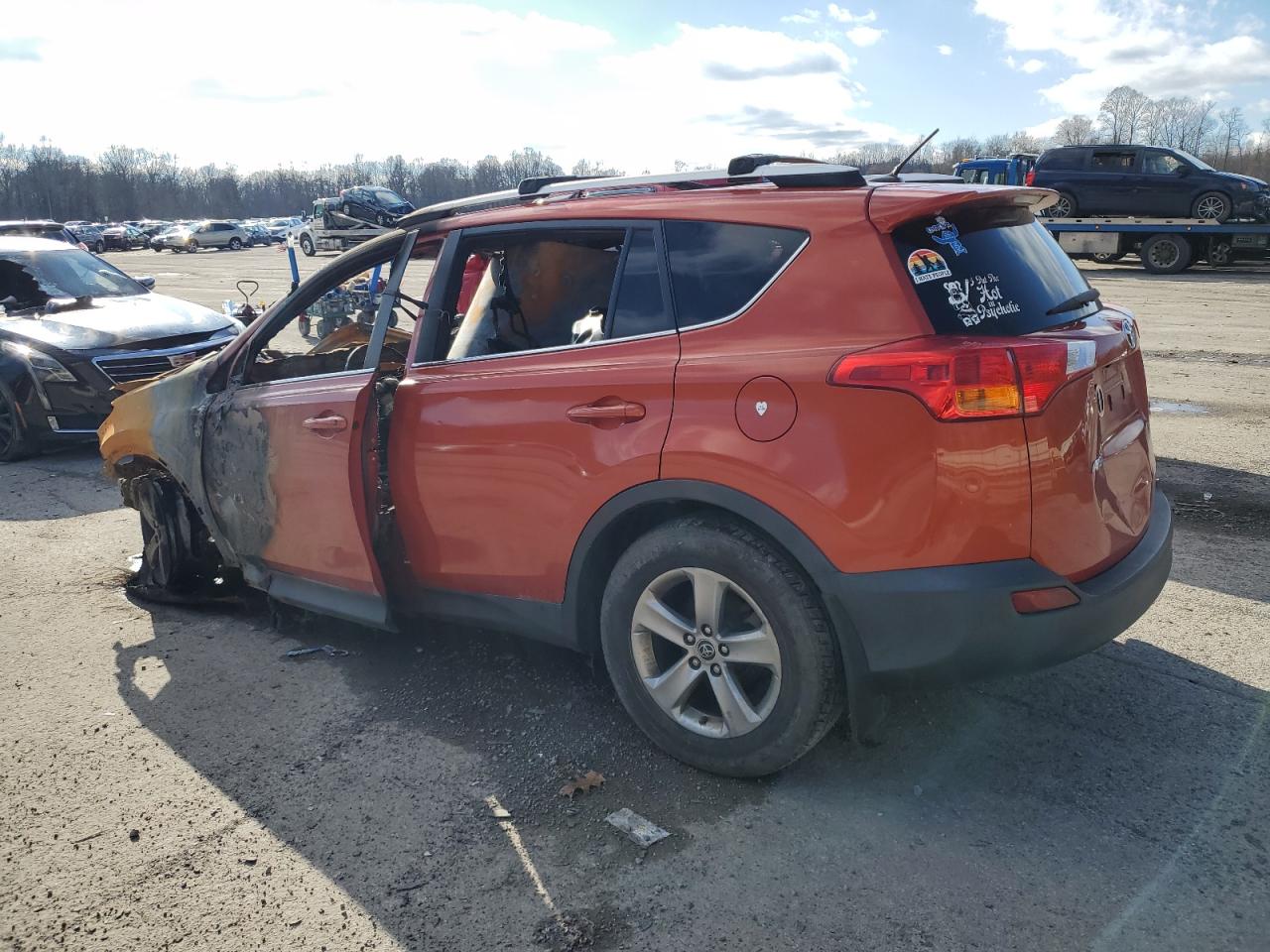 2015 Toyota RAV 4 VIN 2T3RFREV2FW331147 Copart auction photo, burn damage thumbnail 2