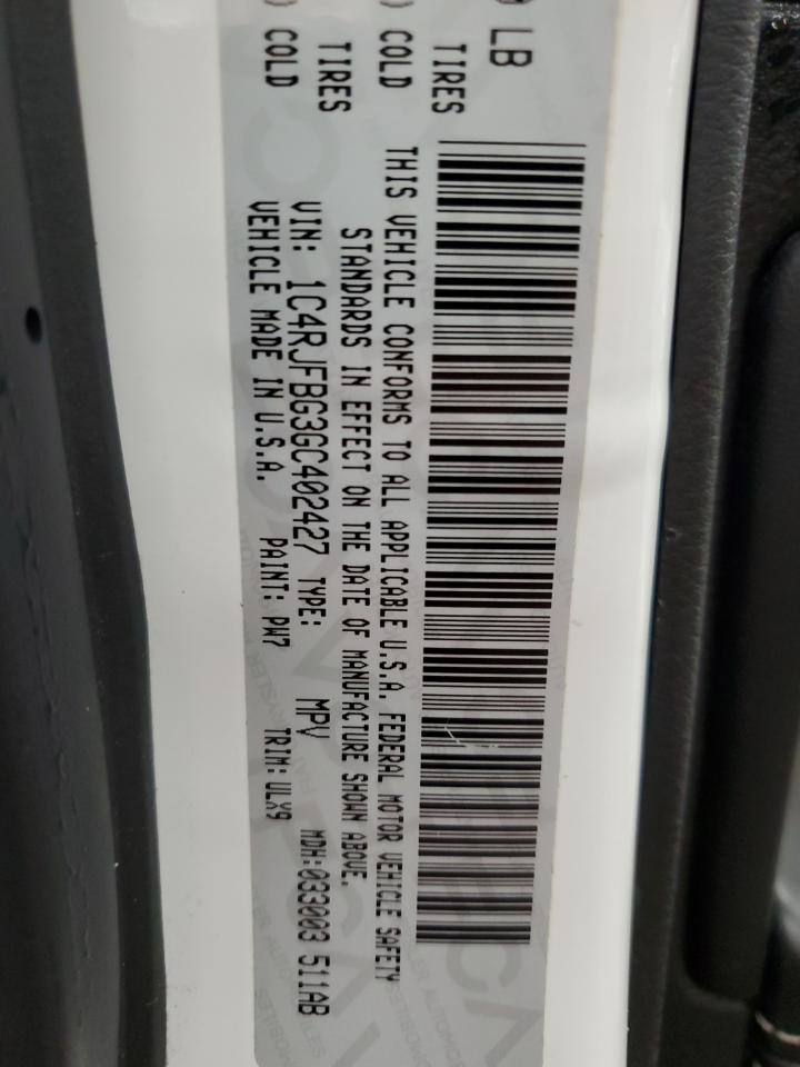 2016 Jeep Grand Cherokee VIN 1C4RJFBG3GC402427 Copart auction photo, side / front end damage thumbnail 13