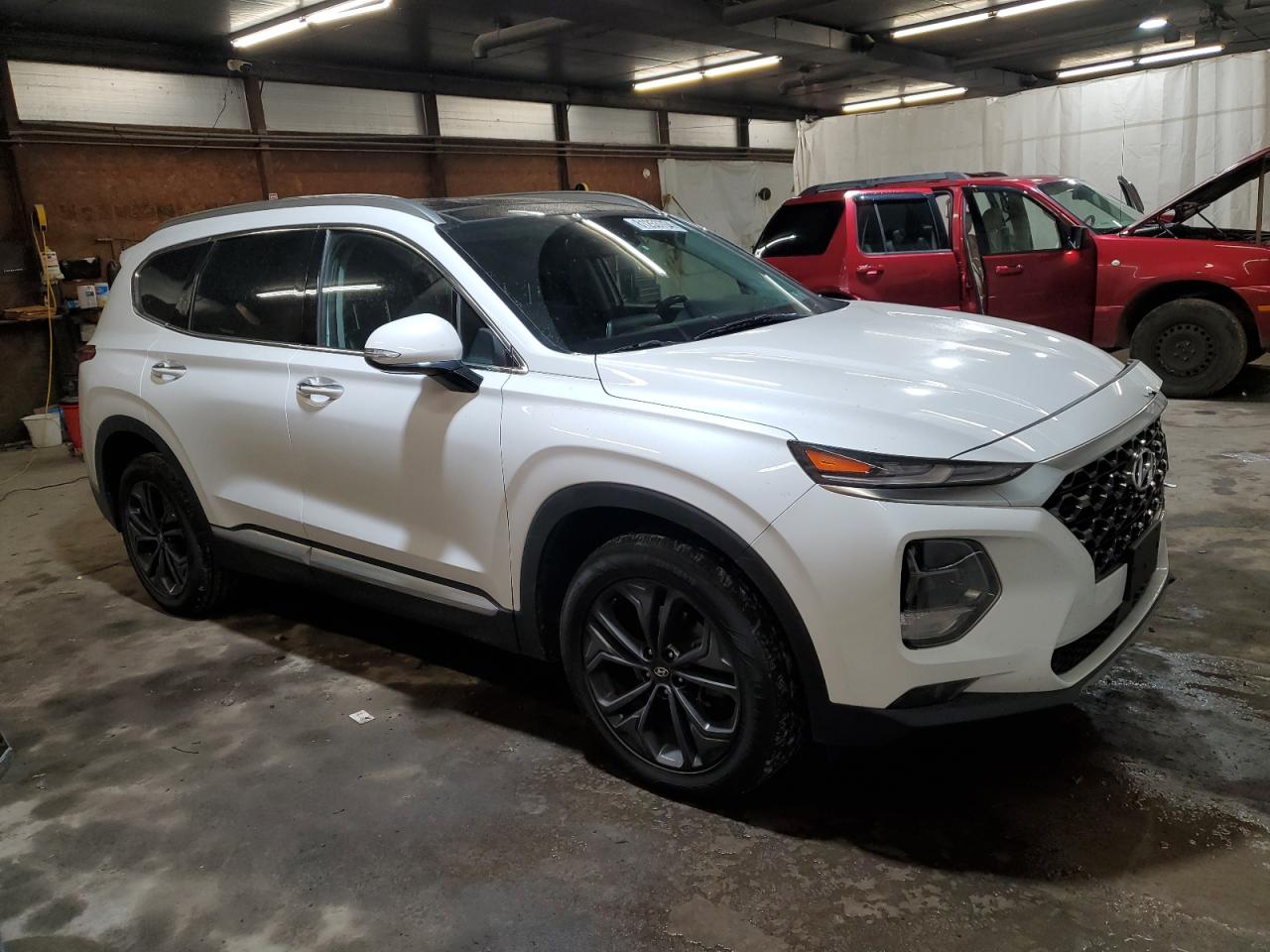 2020 Hyundai Santa Fe VIN 5NMS3CAA6LH216027 Copart auction photo, front end / side damage thumbnail 4