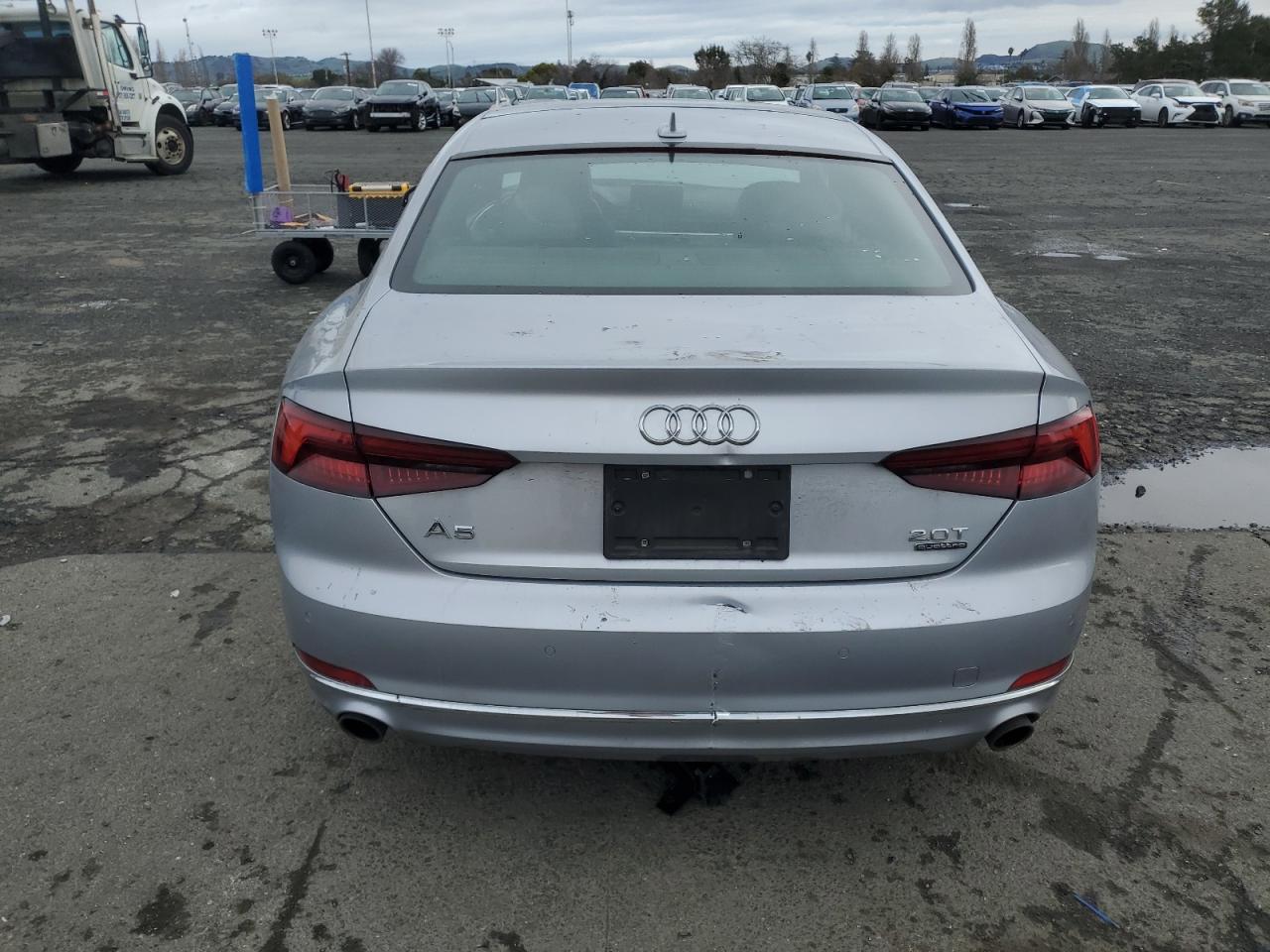 2018 Audi A5 VIN WAURNAF59JA090808 Copart auction photo, front end / side damage thumbnail 6