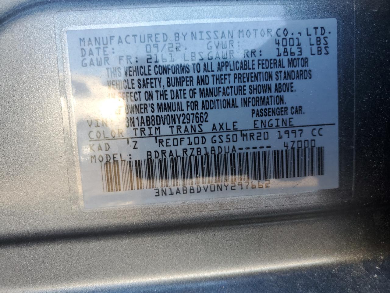 2022 Nissan Sentra VIN 3N1AB8DV0NY297662 Copart auction photo, front end damage thumbnail 14