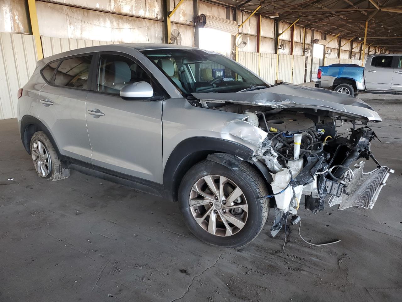 2019 Hyundai Tucson VIN KM8J23A40KU991595 Copart auction photo, front end / side damage thumbnail 4