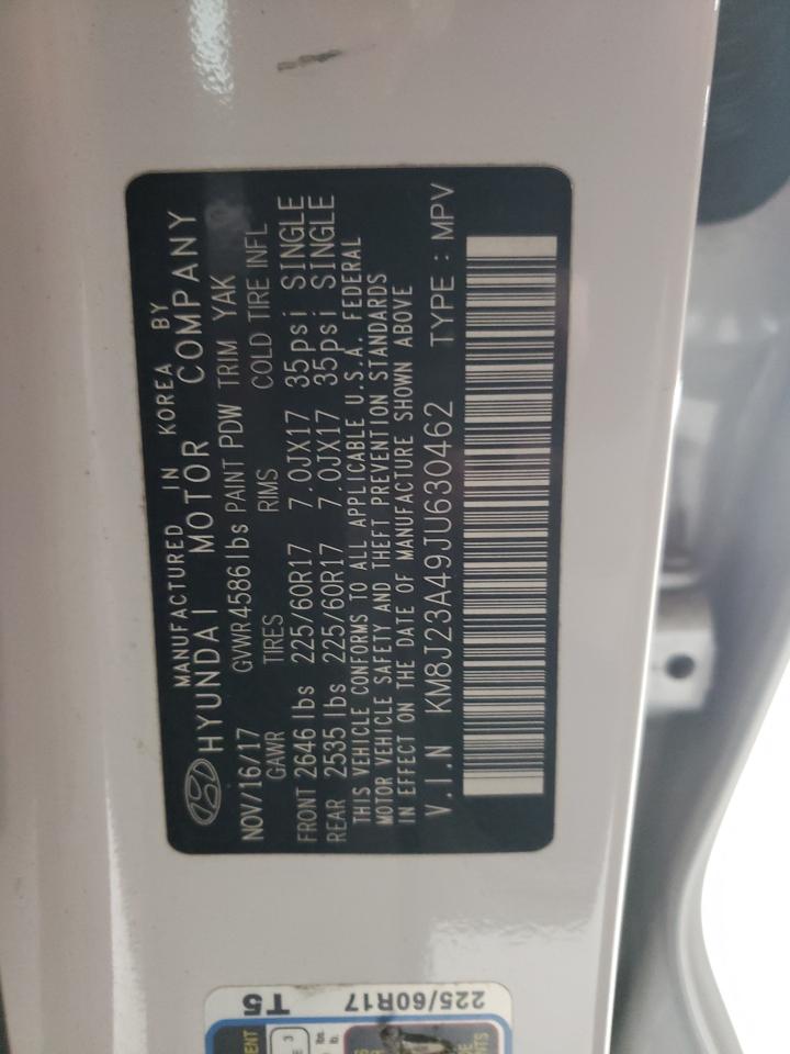 2018 Hyundai Tucson VIN KM8J23A49JU630462 Copart auction photo, mechanical / minor dent/scratches damage thumbnail 13