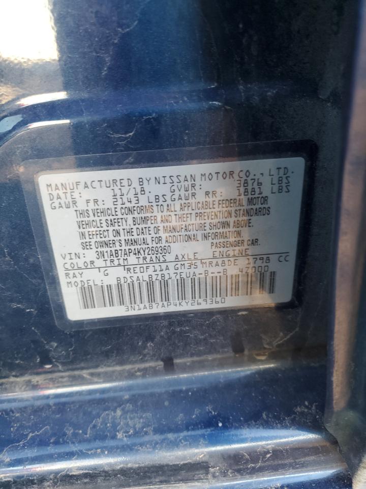 2019 Nissan Sentra VIN 3N1AB7AP4KY269360 Copart auction photo, front end damage thumbnail 14
