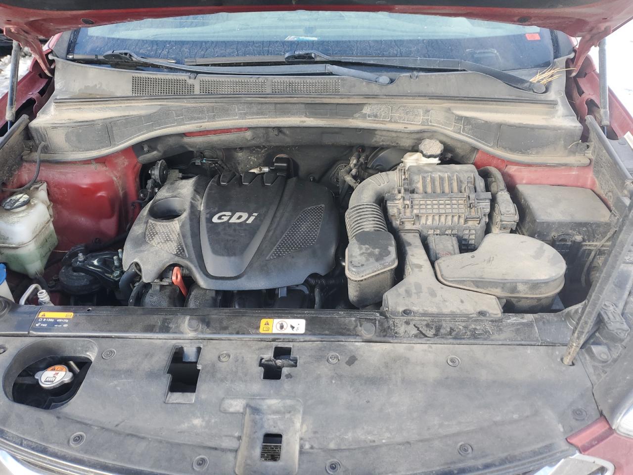 2014 Hyundai Santa Fe VIN 5XYZUDLBXEG174398 Copart auction photo, burn - engine damage thumbnail 11