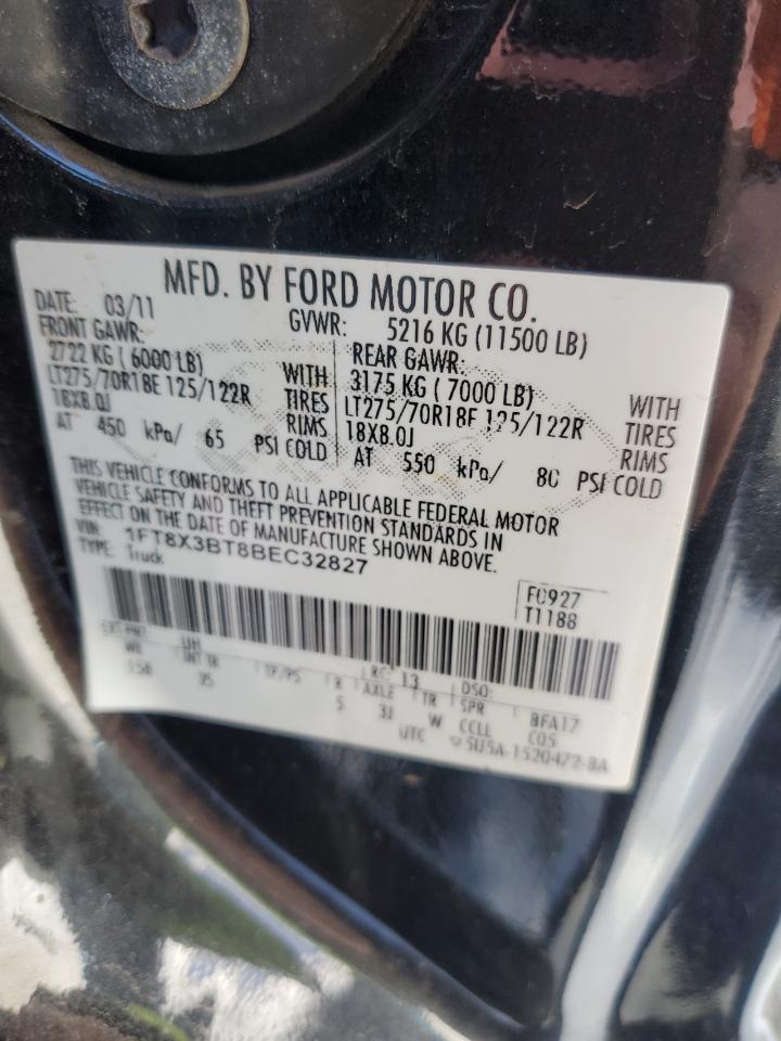 2011 Ford F350 VIN 1FT8X3BT8BEC32827 Copart auction photo, side / minor dent/scratches damage thumbnail 12