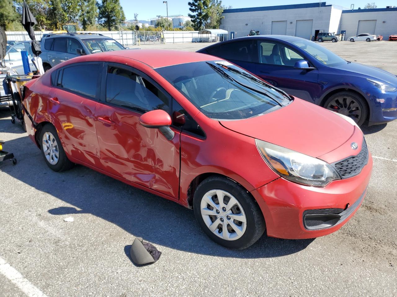 2013 KIA Rio VIN KNADM4A31D6205932 Copart auction photo, rear end / side damage thumbnail 4