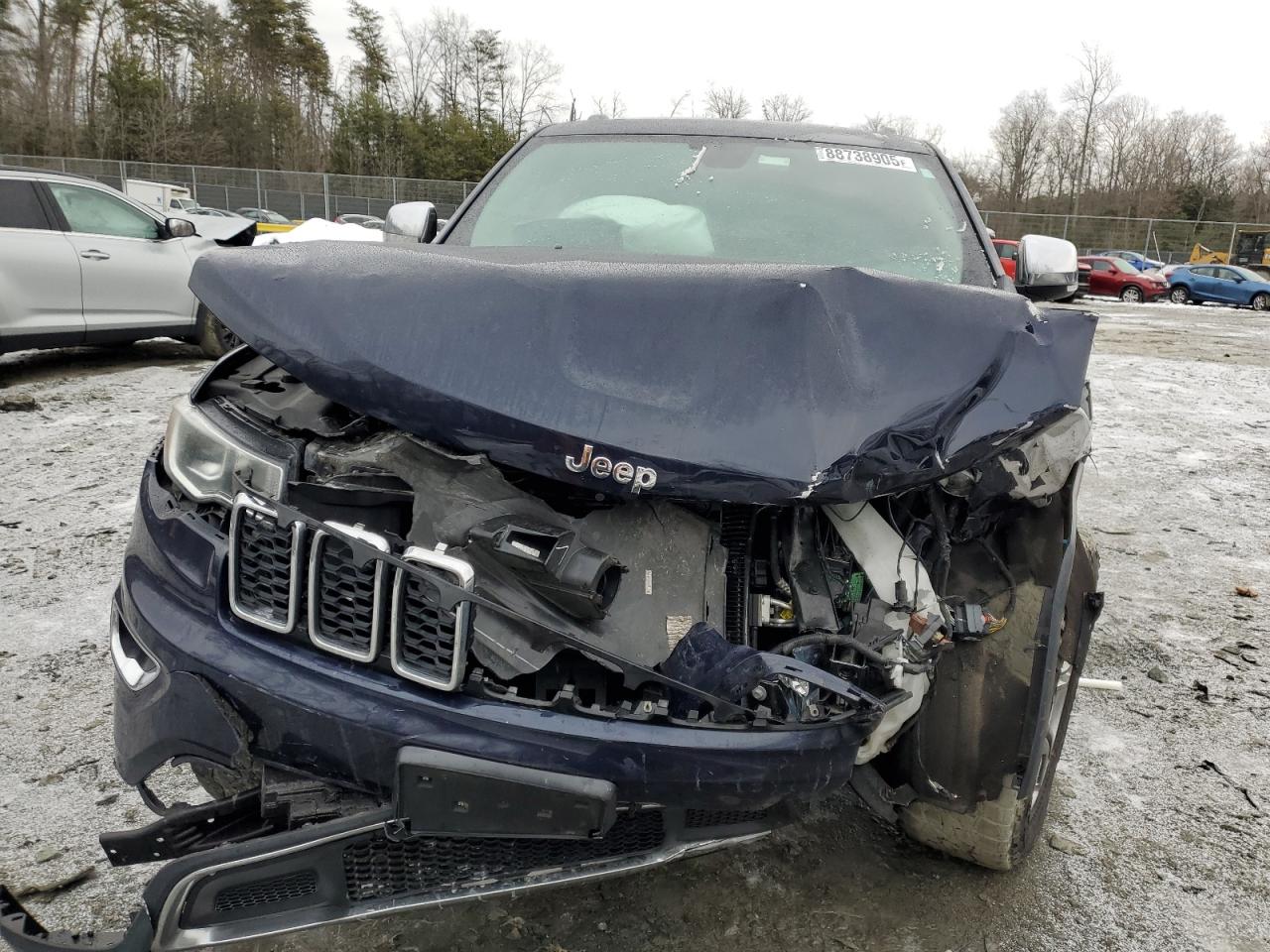 2018 Jeep Grand Cherokee VIN 1C4RJFBG3JC214708 Copart auction photo, front end / side damage thumbnail 5