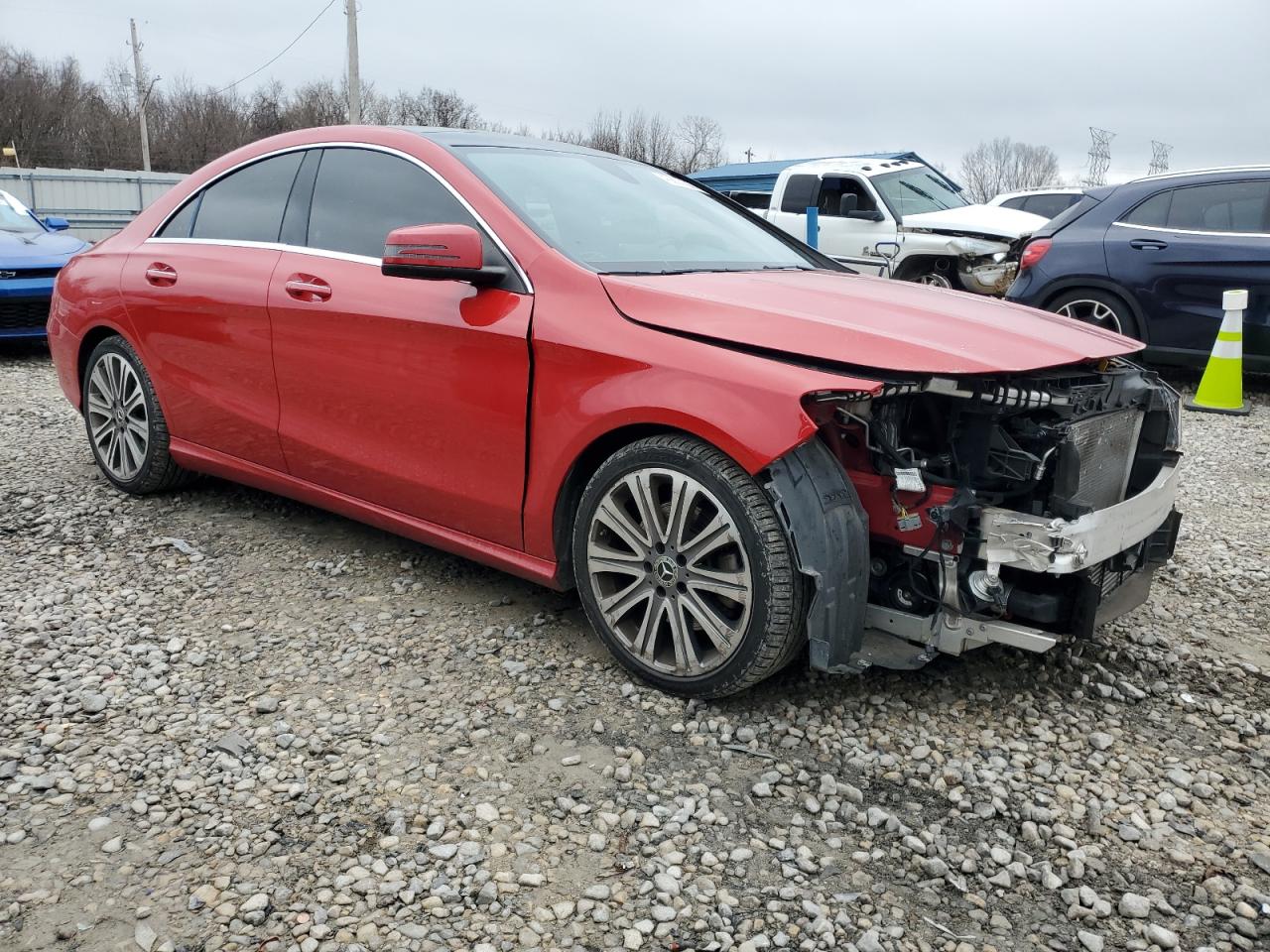 2018 Mercedes-Benz CLA-klasse VIN WDDSJ4EBXJN610389 Copart auction photo, front end / side damage thumbnail 4