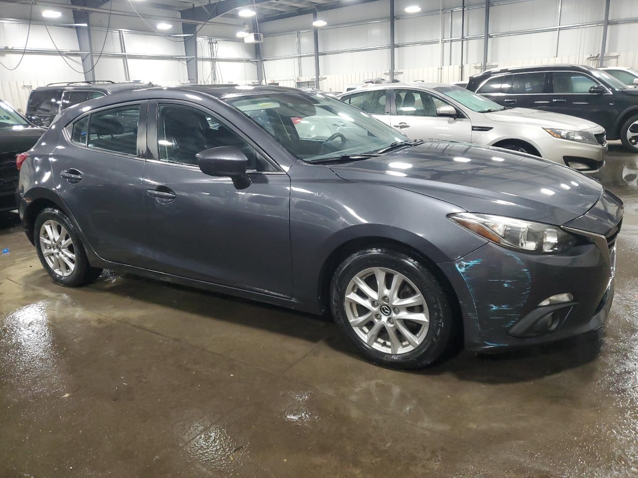 2016 Mazda 3 VIN JM1BM1M78G1306989 Copart auction photo, side / front end damage thumbnail 4