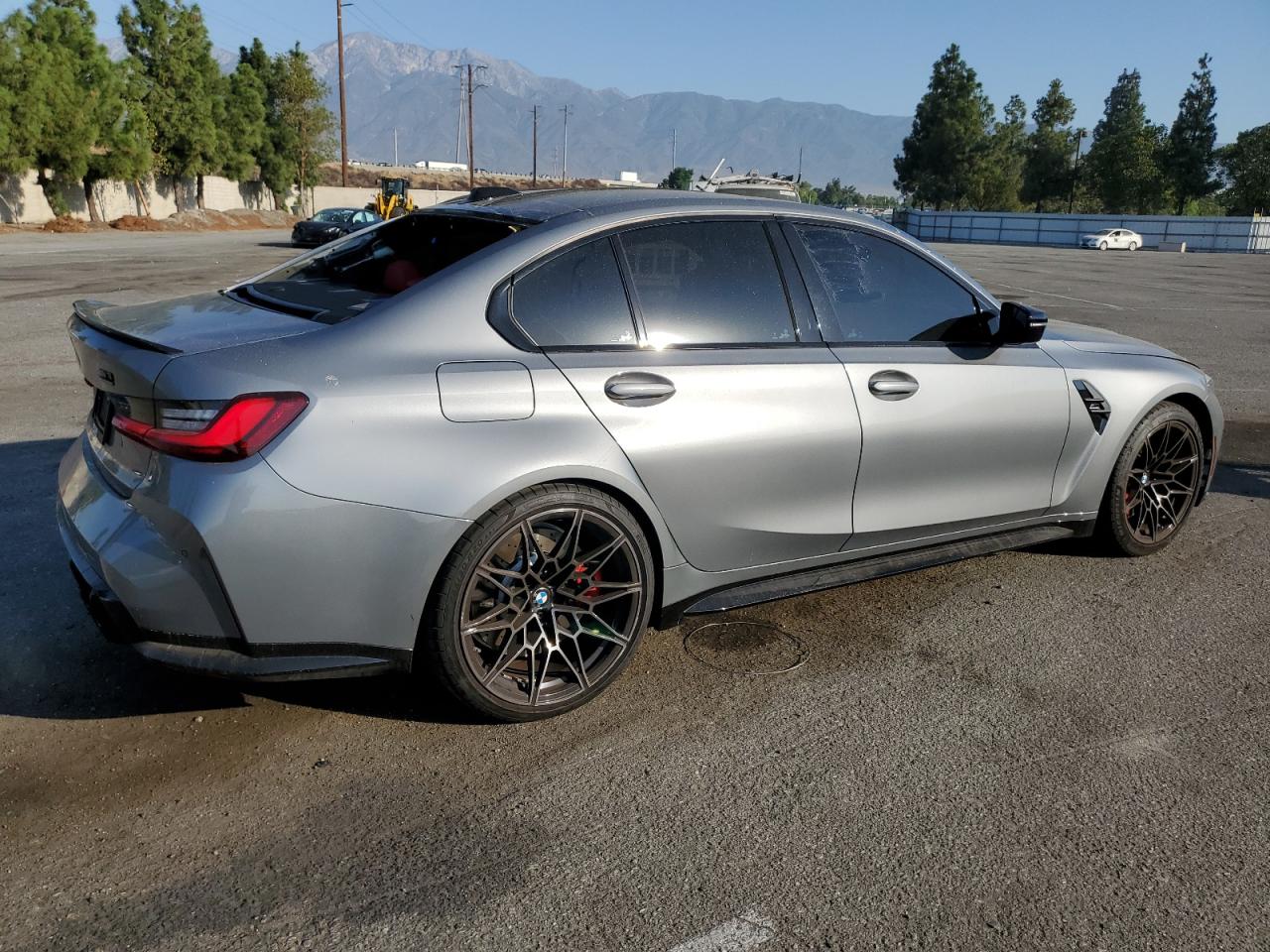 2023 BMW M3 VIN WBS33AY04PFP89350 Copart auction photo, vandalism / side damage thumbnail 3