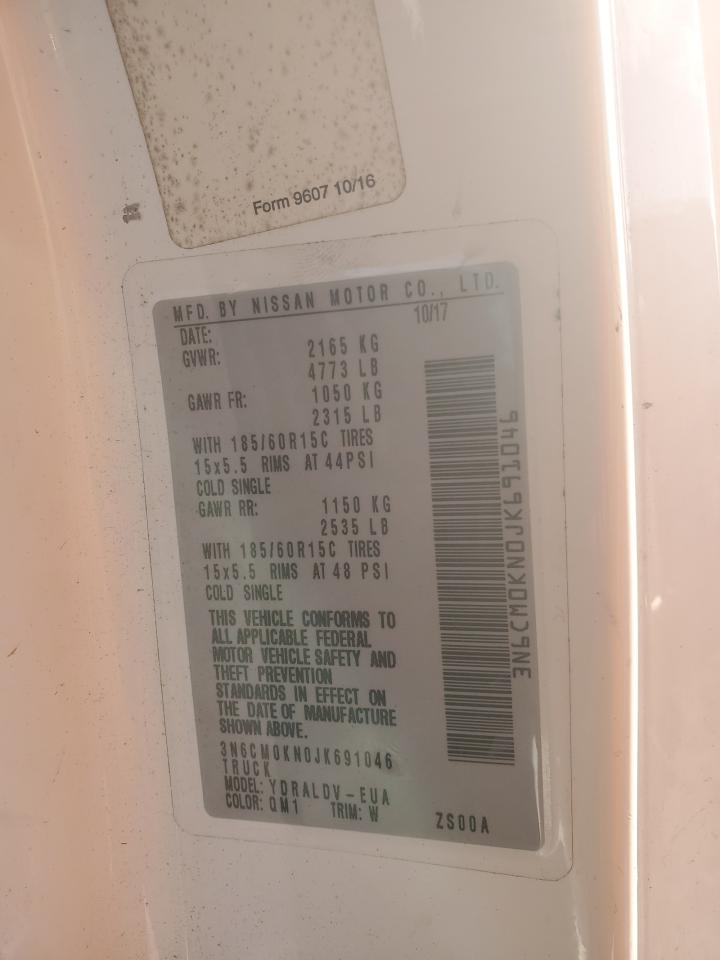 2018 Nissan NV VIN 3N6CM0KN0JK691046 Copart auction photo, all over damage thumbnail 13