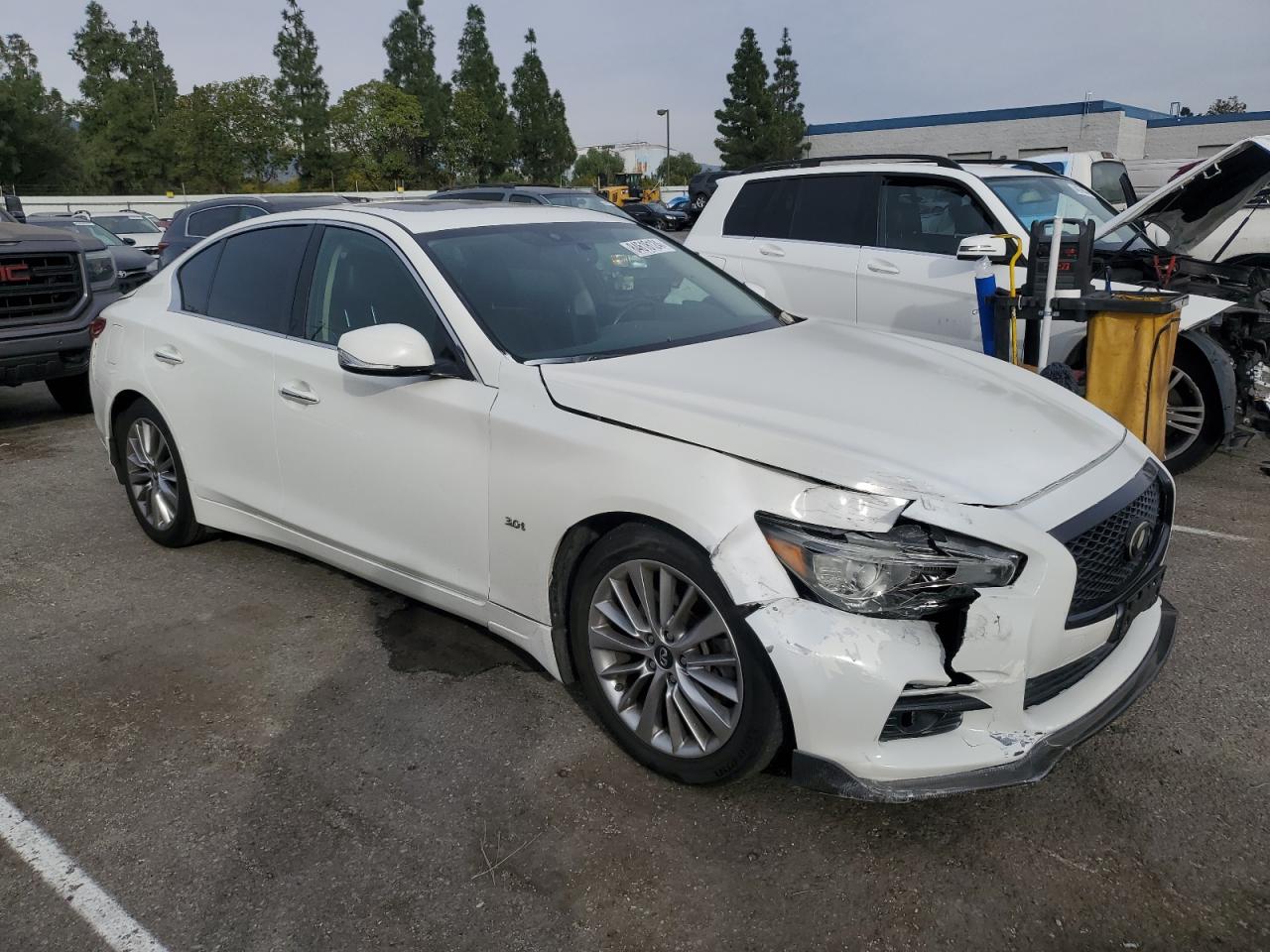 2018 Infiniti Q50 VIN JN1EV7AP0JM590628 Copart auction photo, rear end / front end damage thumbnail 4