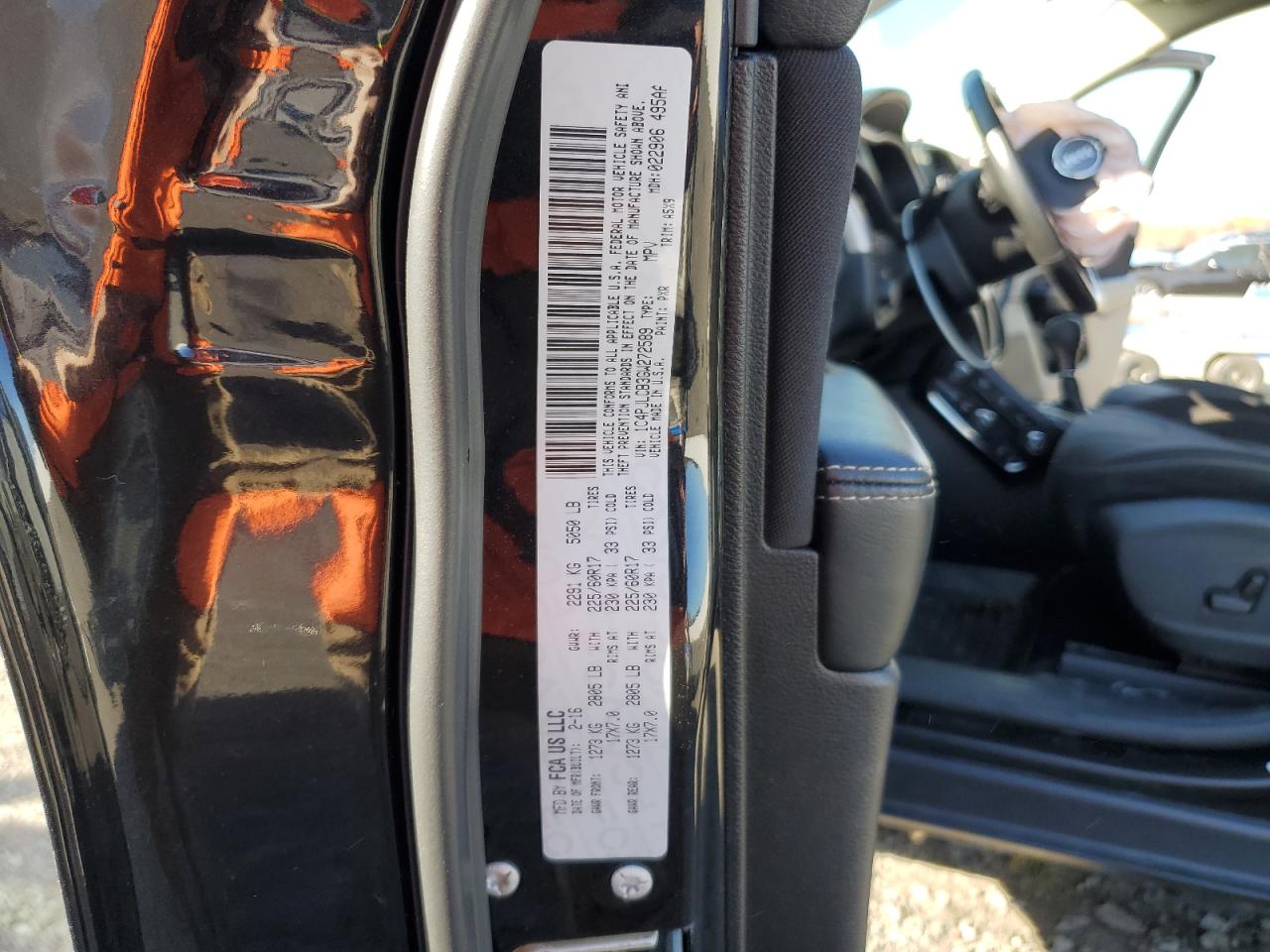 2016 Jeep Grand Cherokee VIN 1C4PJLCB3GW272589 Copart auction photo, front end damage thumbnail 13
