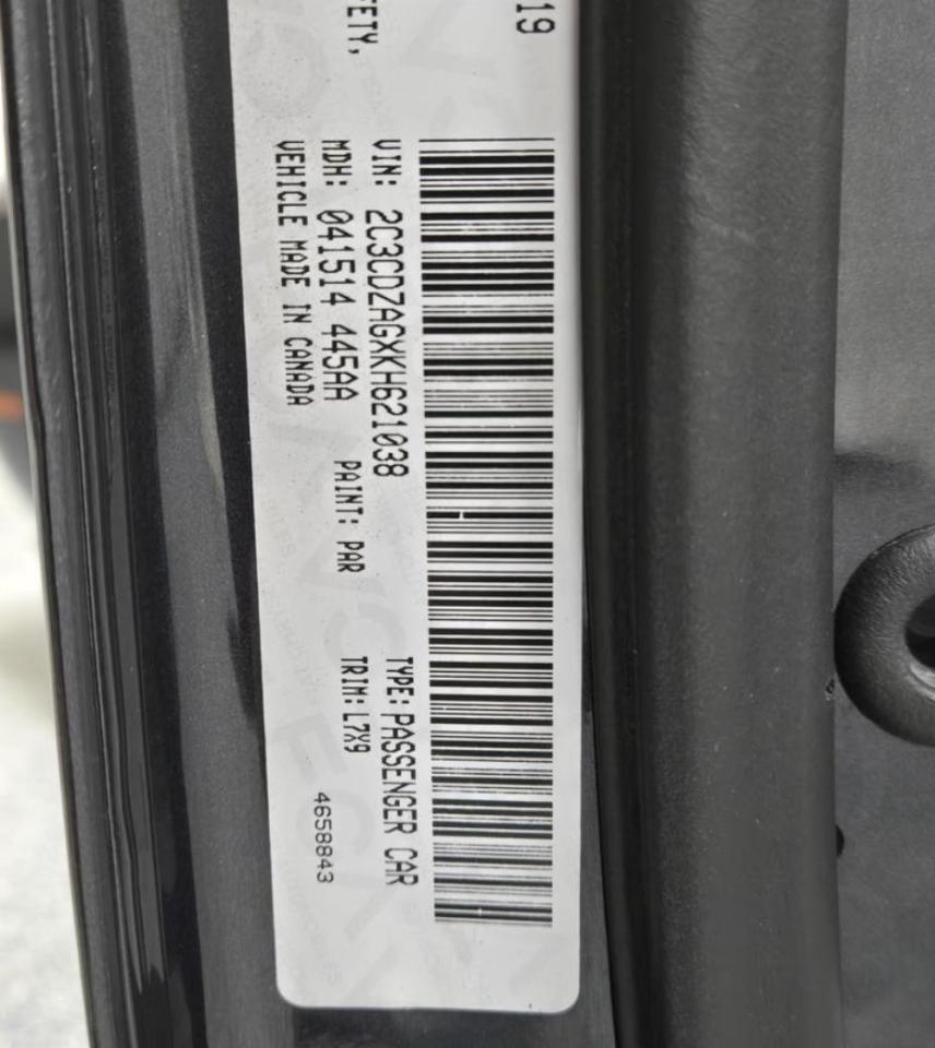 2019 Dodge Challenger VIN 2C3CDZAGXKH621038 Copart auction photo, minor dent/scratches / normal wear damage thumbnail 10