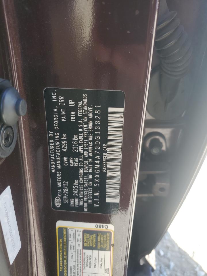 2013 KIA Cadenza VIN 5XXGM4A73DG133281 Copart auction photo, front end damage thumbnail 14