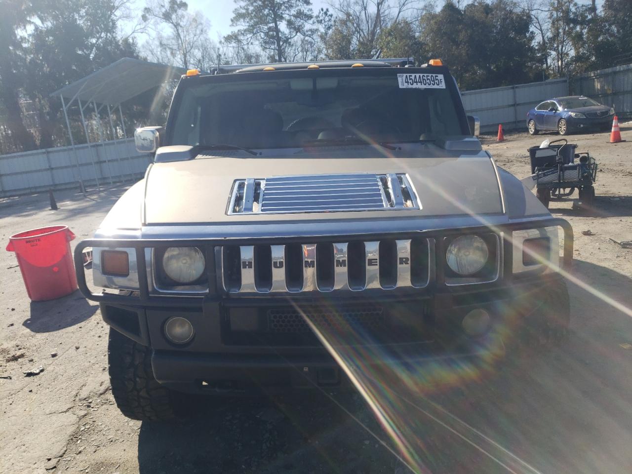 2003 Hummer H2 VIN 5GRGN23U53H116082 Copart auction photo, front end / side damage thumbnail 5