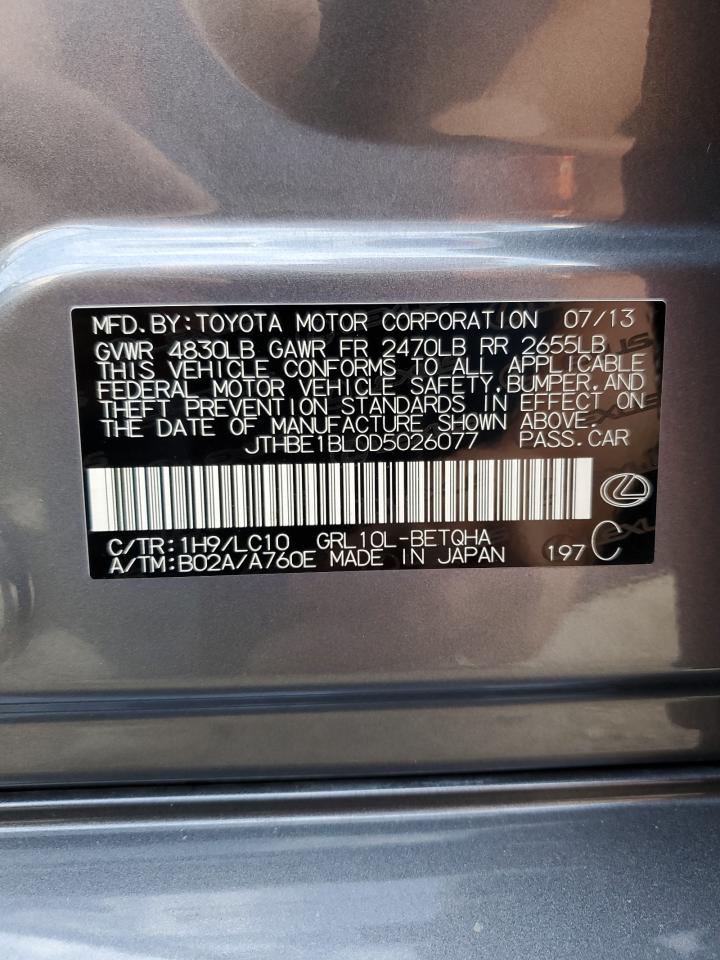 2013 Lexus GS VIN JTHBE1BL0D5026077 Copart auction photo, water/flood damage thumbnail 13