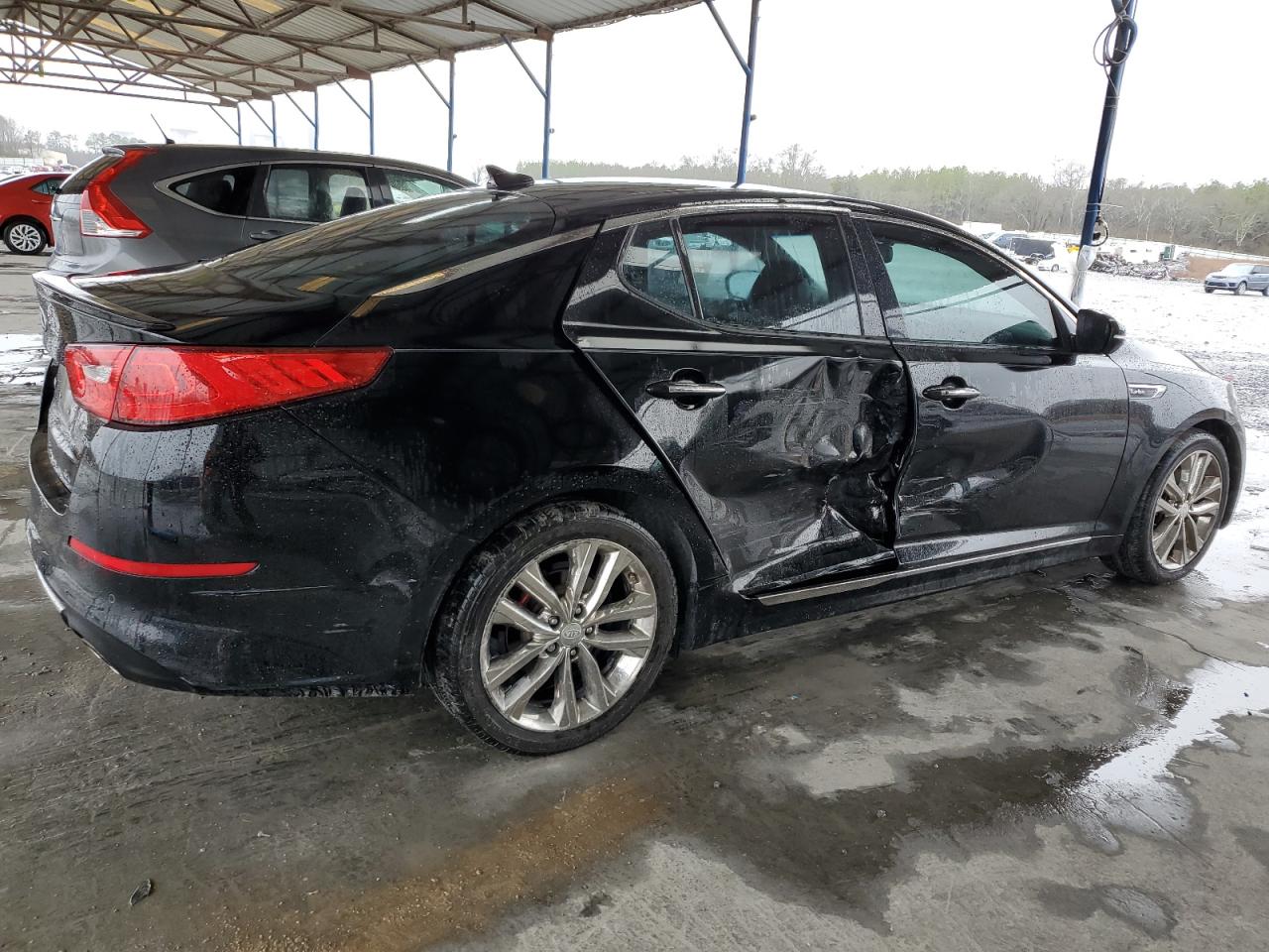 2015 KIA Optima VIN 5XXGR4A66FG427558 Copart auction photo, side damage thumbnail 3