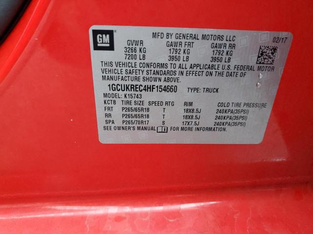 2017 Chevrolet Silverado VIN 1GCUKREC4HF154660 Copart auction photo, front end damage thumbnail 12