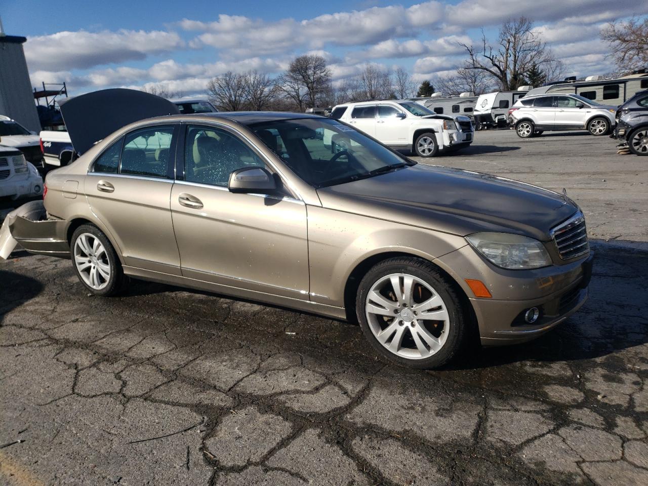 2009 Mercedes-Benz C-klasse VIN WDDGF54X39R069927 Copart auction photo, side / hail damage thumbnail 4