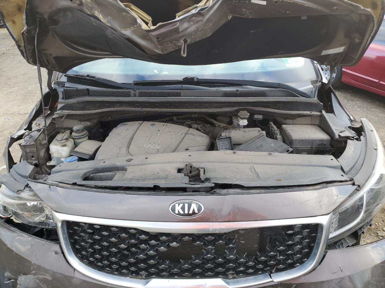 2016 KIA Sedona VIN KNDMB5C12G6166170 Copart auction photo, front end / side damage thumbnail 14