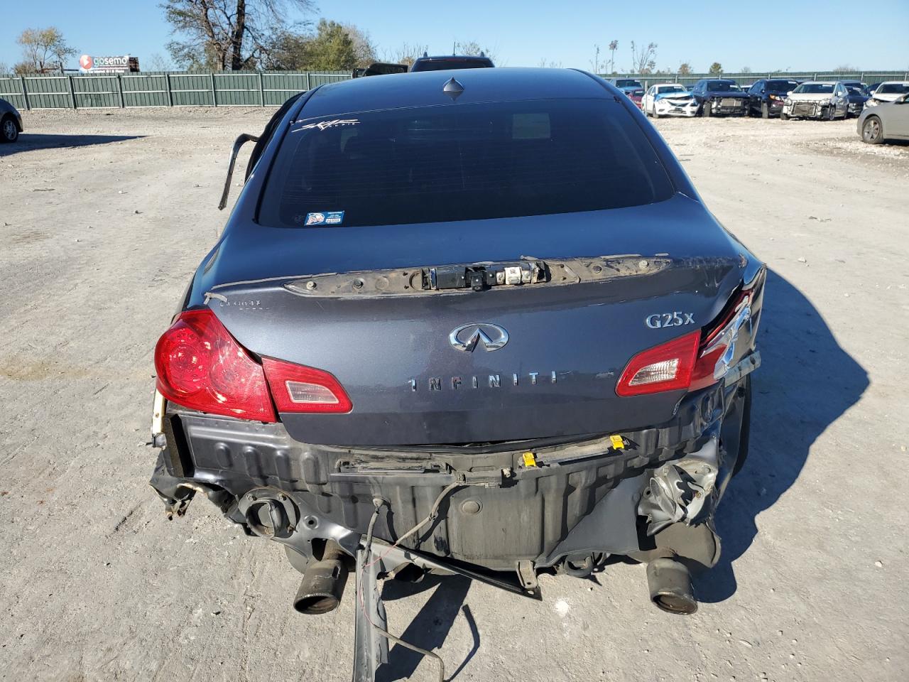 2011 Infiniti G VIN JN1DV6AR6BM652171 Copart auction photo, all over damage thumbnail 6