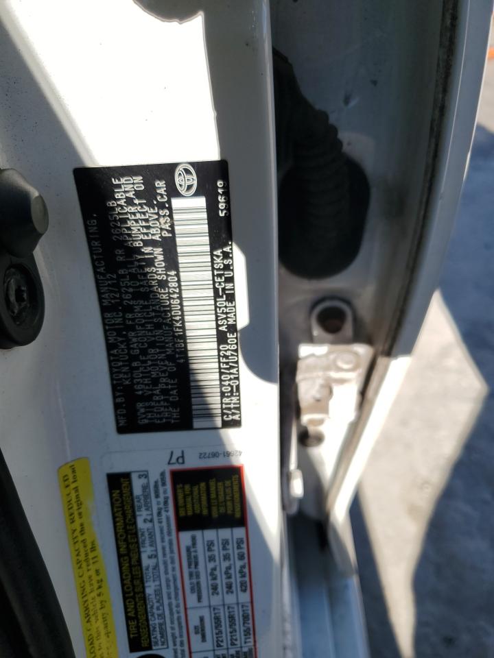 2013 Toyota Camry VIN 4T1BF1FK4DU642804 Copart auction photo, front end / minor dent/scratches damage thumbnail 13