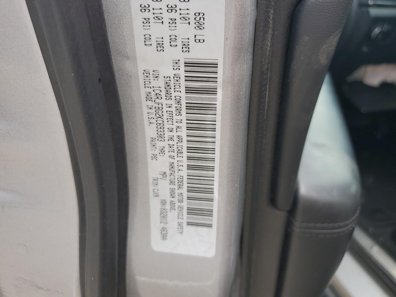 2019 Jeep Grand Cherokee VIN 1C4RJFBG2KC693303 Copart auction photo, all over / mechanical damage thumbnail 15