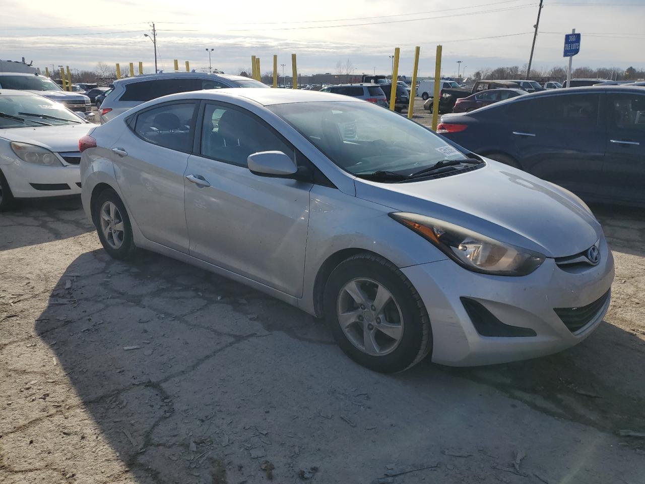 2014 Hyundai Elantra VIN 5NPDH4AEXEH512323 Copart auction photo, side / rear end damage thumbnail 4