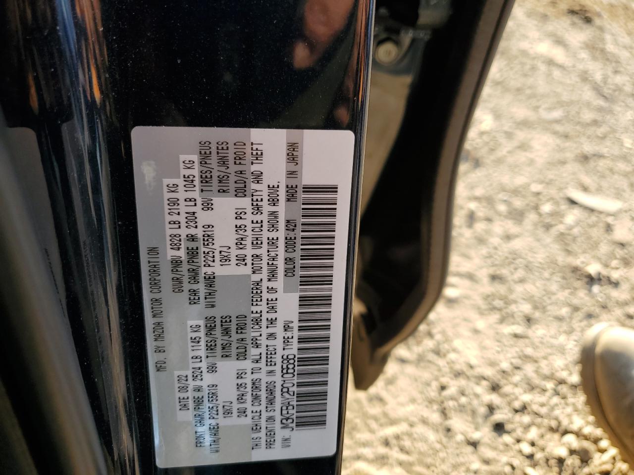 2023 Mazda CX-5 VIN JM3KFBAY2P0106586 Copart auction photo, side damage thumbnail 12