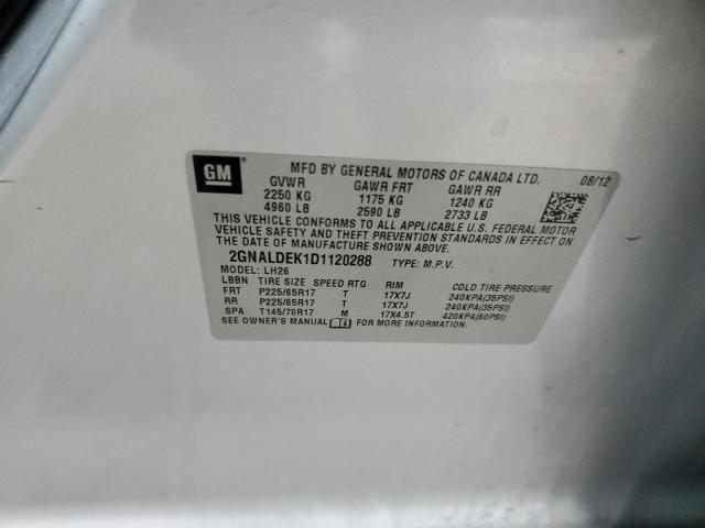 2013 Chevrolet Equinox VIN 2GNALDEK1D1120288 Copart auction photo, front end damage thumbnail 13