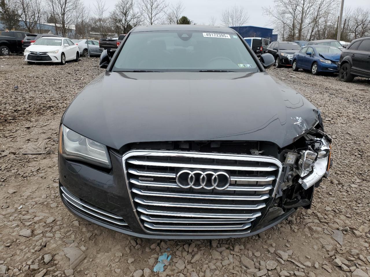 2013 Audi A8 VIN WAURGAFD4DN004304 Copart auction photo, front end / side damage thumbnail 5