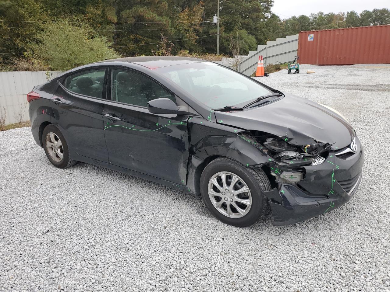 2014 Hyundai Elantra VIN 5NPDH4AE4EH542594 Copart auction photo, front end / side damage thumbnail 4