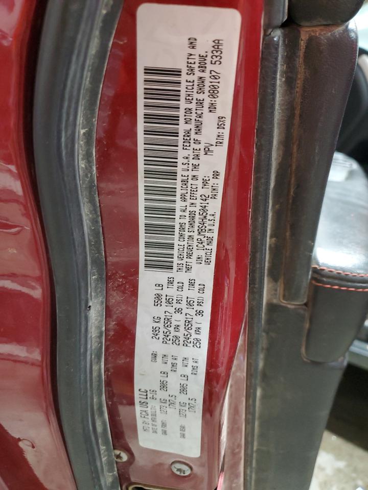 2017 Jeep Cherokee VIN 1C4PJMBS4HW504142 Copart auction photo, mechanical / hail damage thumbnail 15