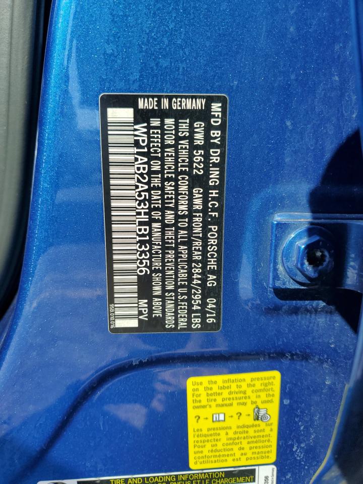 2017 Porsche Macan VIN WP1AB2A53HLB13356 Copart auction photo, front end / undercarriage damage thumbnail 14