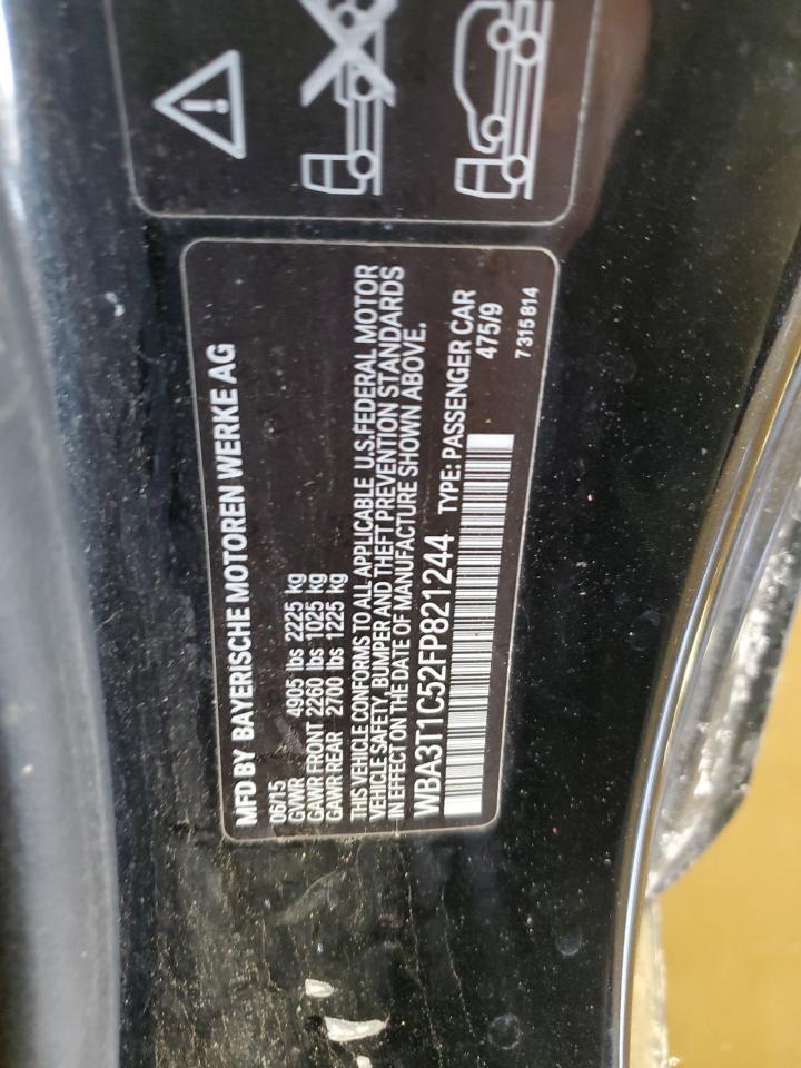 2015 BMW 4er VIN WBA3T1C52FP821244 Copart auction photo, front end damage thumbnail 12