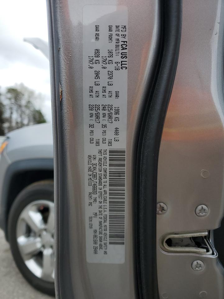 2018 Jeep Compass VIN 3C4NJCBB7JT466693 Copart auction photo, front end damage thumbnail 13