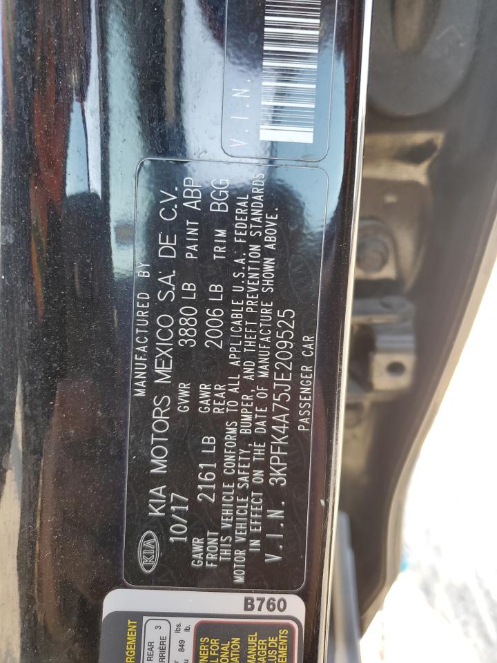 2018 KIA Forte VIN 3KPFK4A75JE209525 Copart auction photo, side damage thumbnail 14